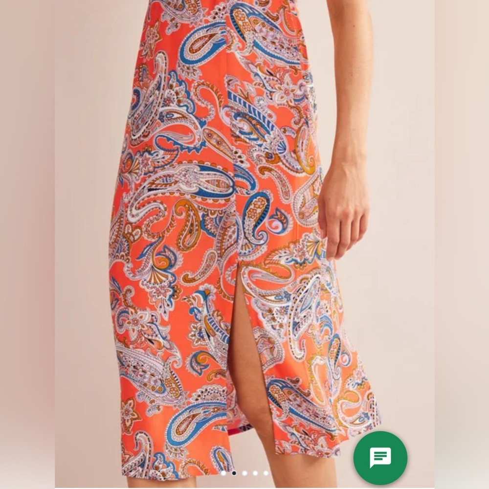 NWT Boden Orange Paisley Dress - Picture 2 of 6